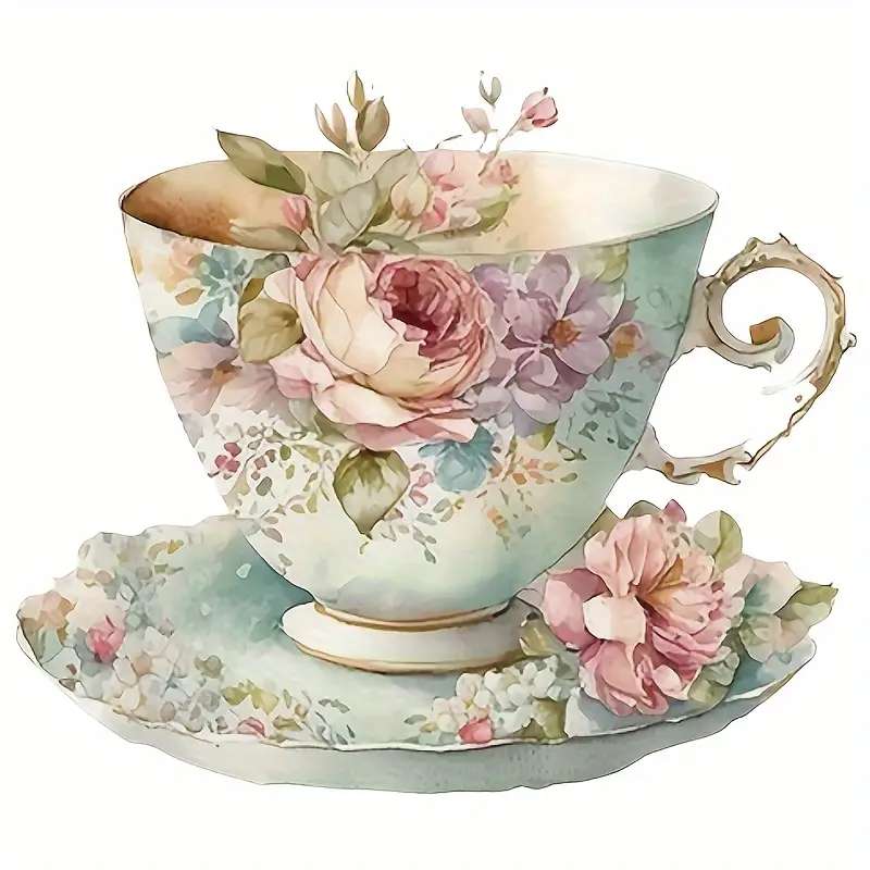 preciosa taza floral rompecabezas en línea