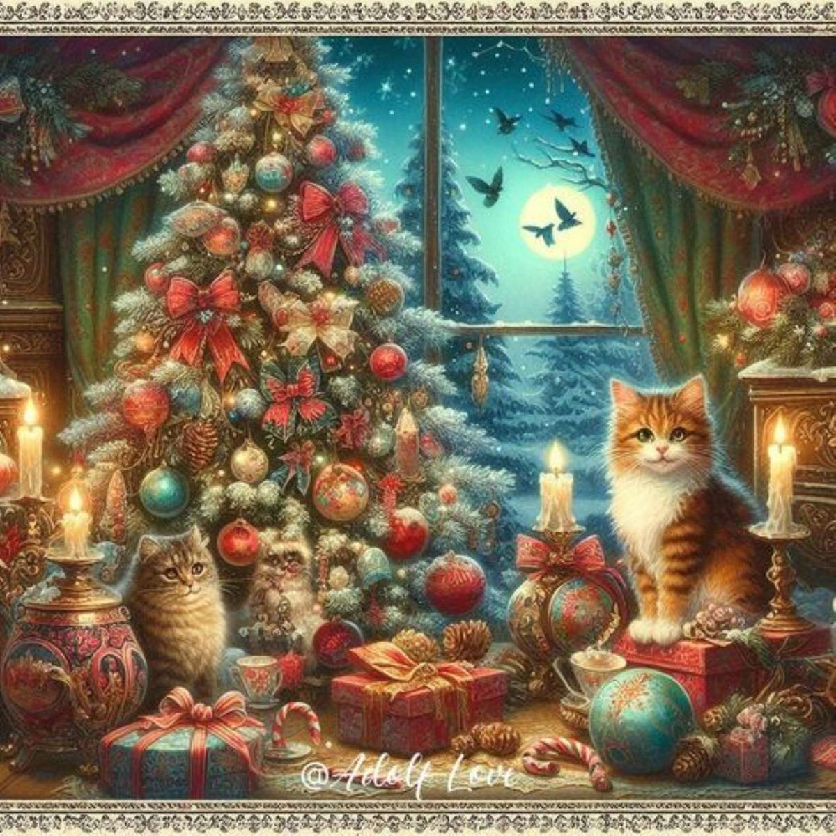 navidad con los gatitos rompecabezas en línea