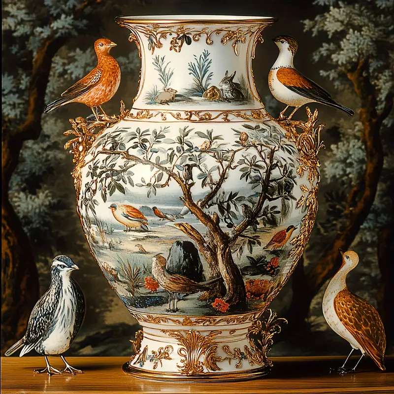 oriental, richly decorated vase jigsaw puzzle online