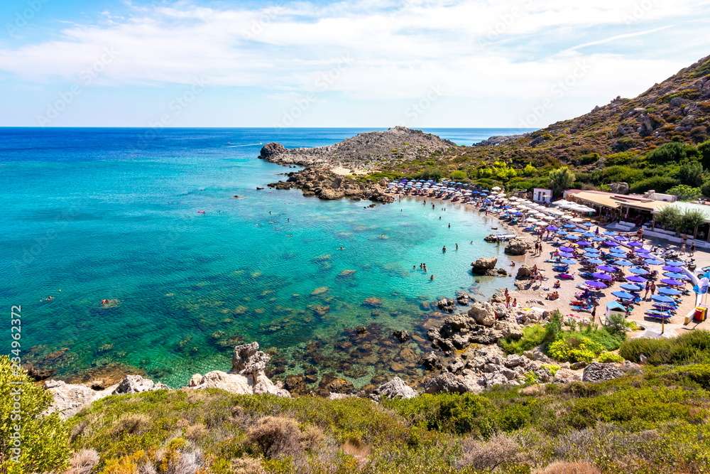 Praia na ilha de Rodes, Grécia puzzle online