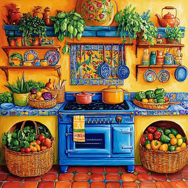 cucina rurale e colorata puzzle online