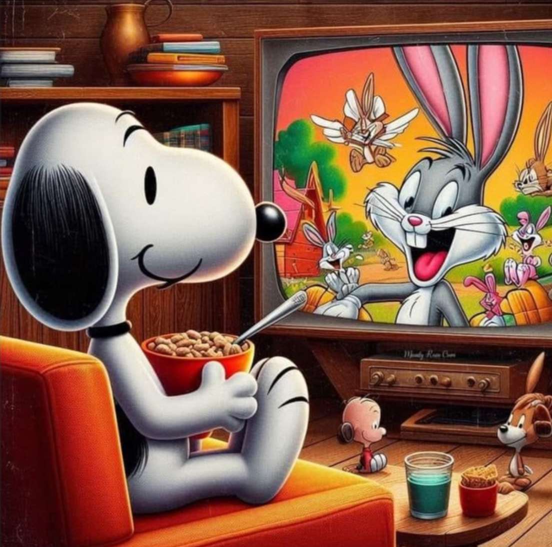 A Snoopy piacciono i cartoni animati del sabato puzzle online