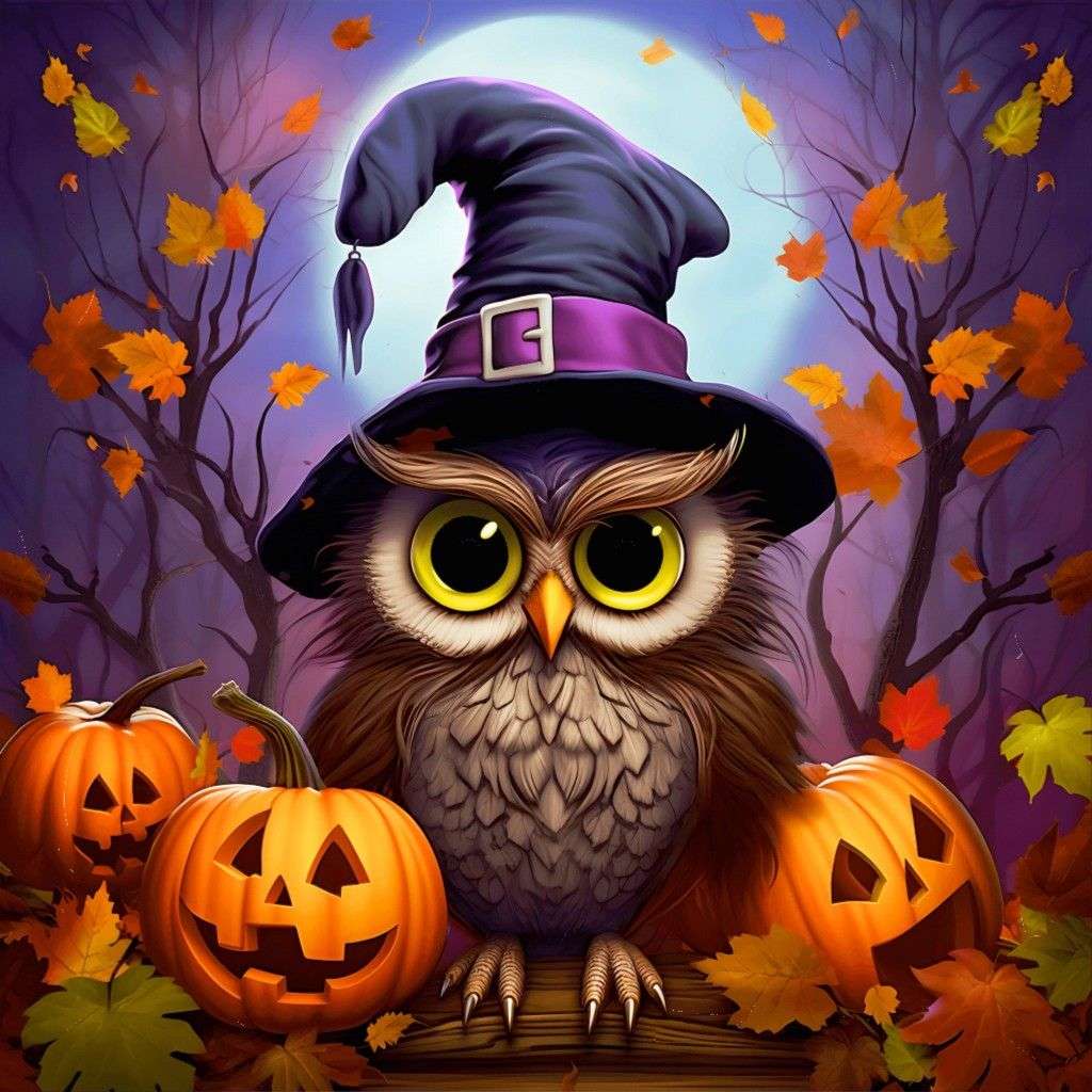 Halloween - Kürbis - Eule Online-Puzzle