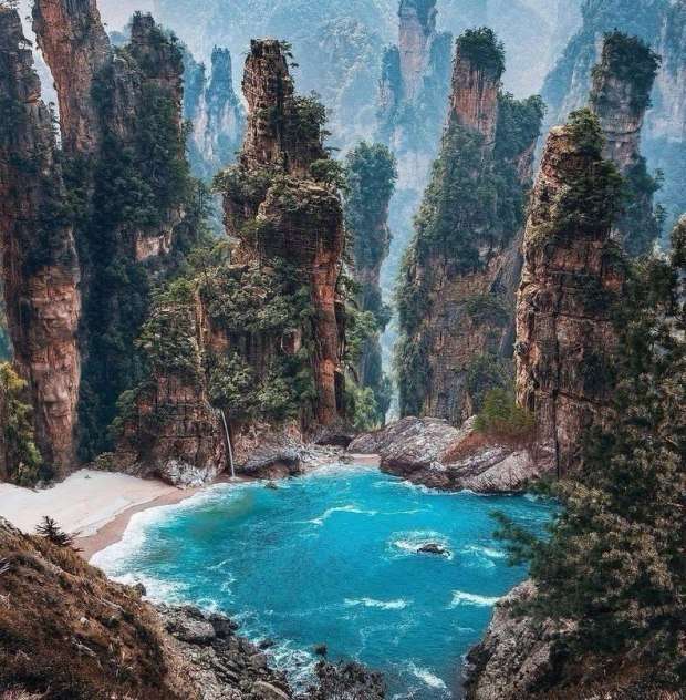 Zhangjiajie National Forest Park Kina pussel på nätet