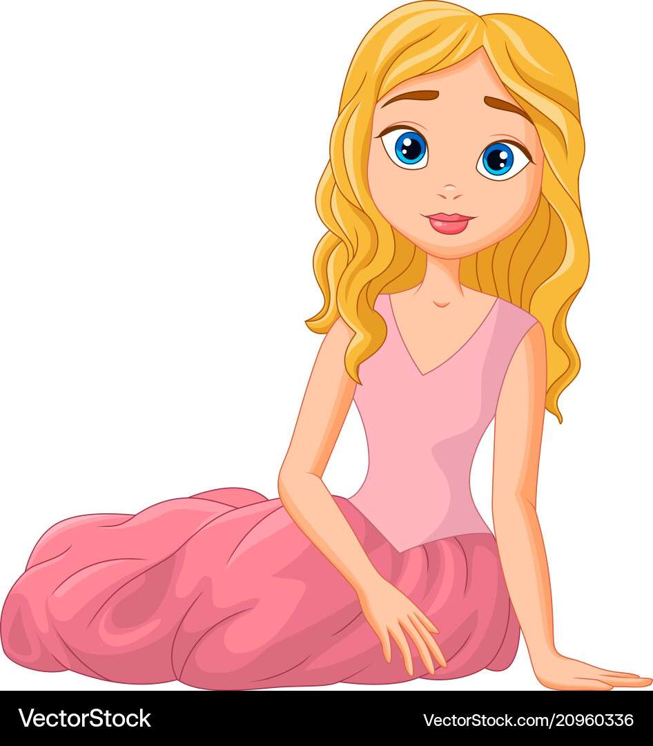 Cartone animato di bella principessa Royalty Free Vector puzzle online