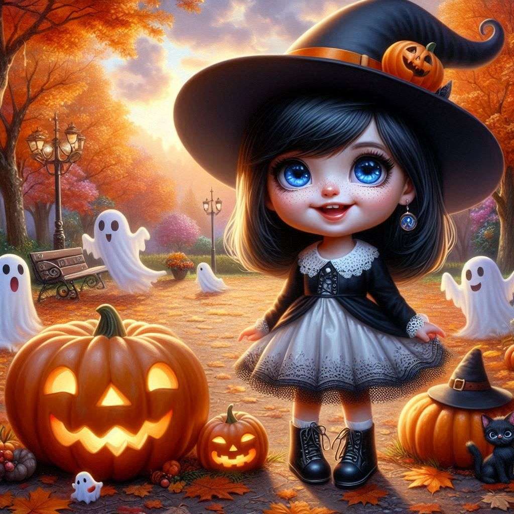 Halloween-Hexe Puzzlespiel online