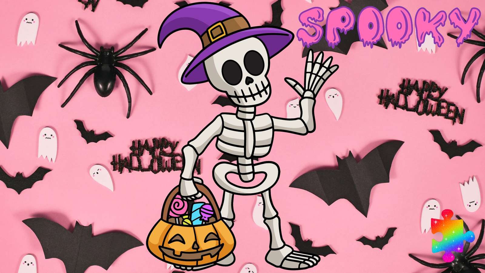 Spookachtig skelet online puzzel