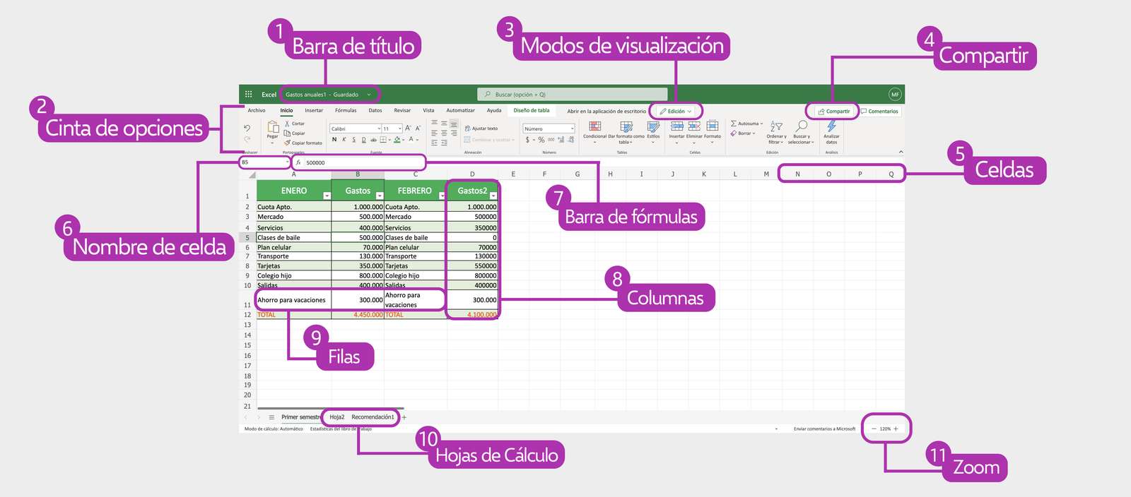 interfaz de excel rompecabezas en línea