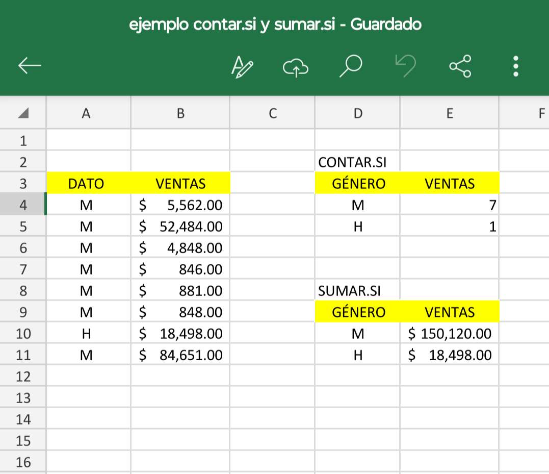 Excel. Contar SI rompecabezas en línea