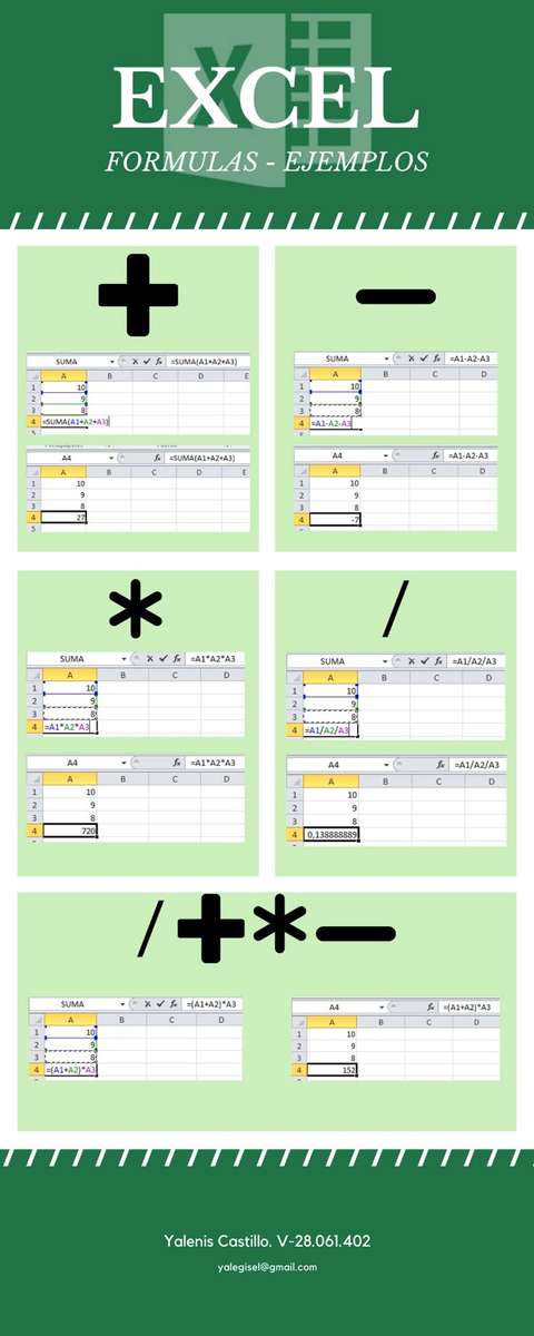 Excel formulas online puzzle