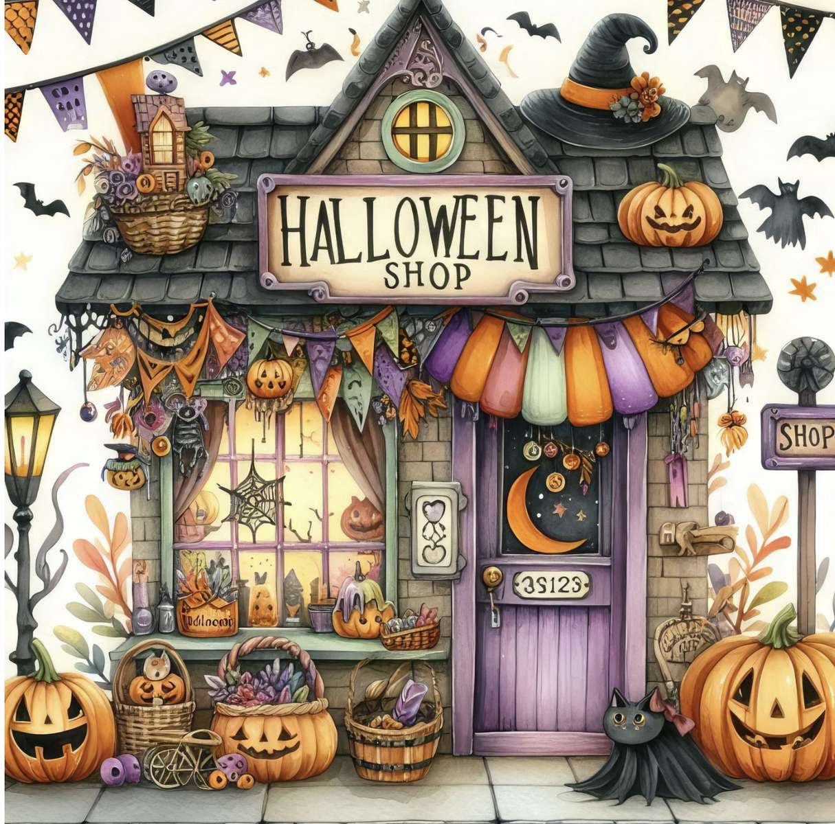 la boutique Halloween puzzle en ligne