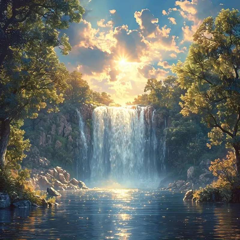 maanlicht waterval legpuzzel online