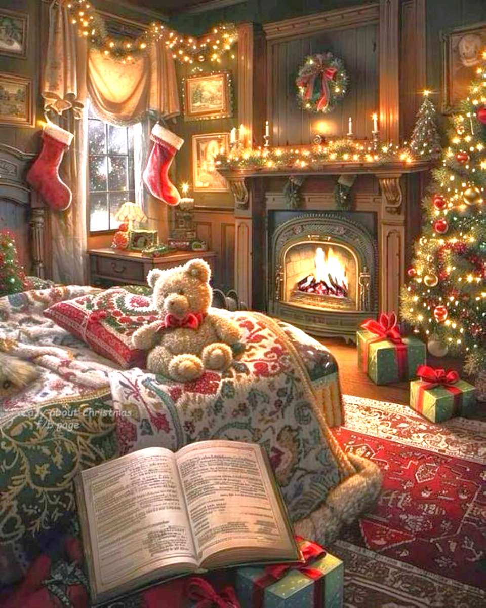 aspettare il Natale accanto al fuoco puzzle online