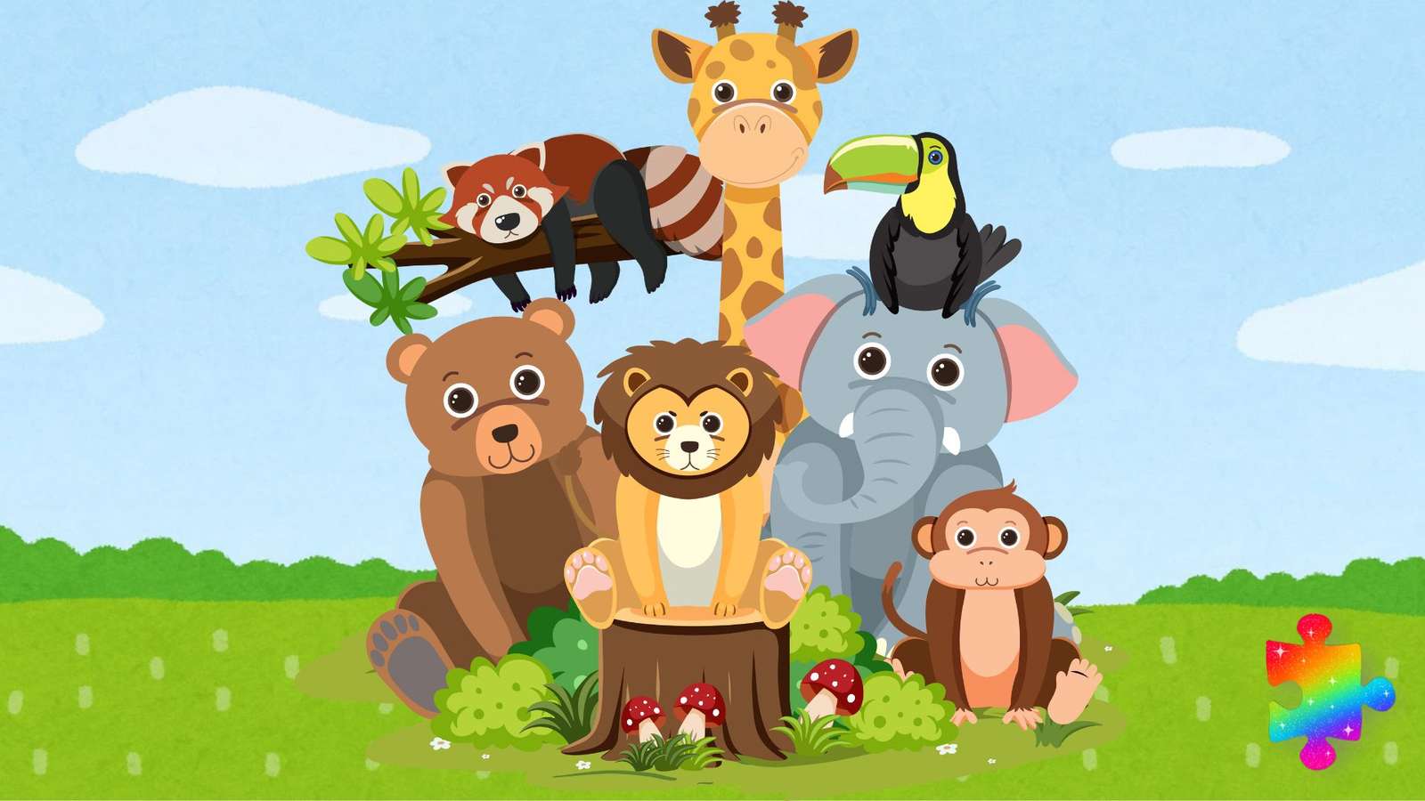 Animali amichevoli puzzle online