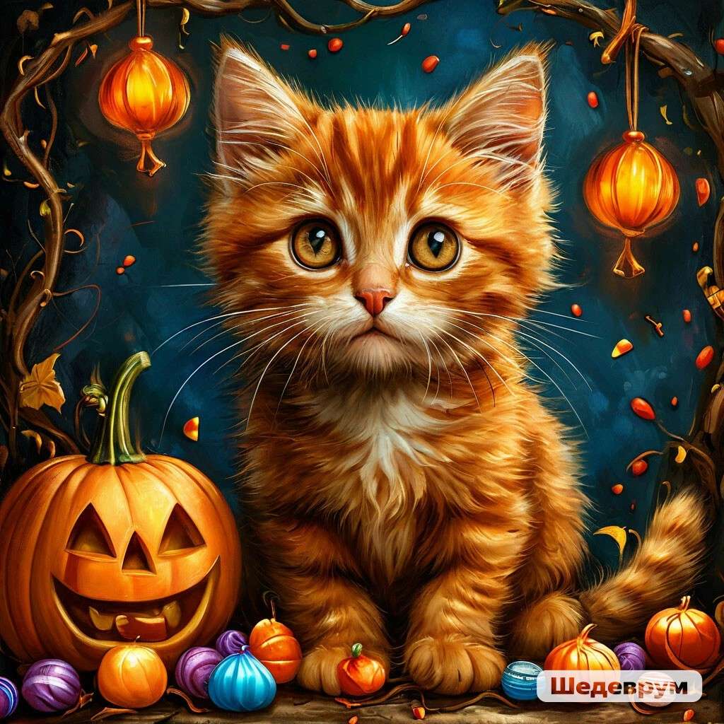 Котик хэллоуин puzzle en ligne