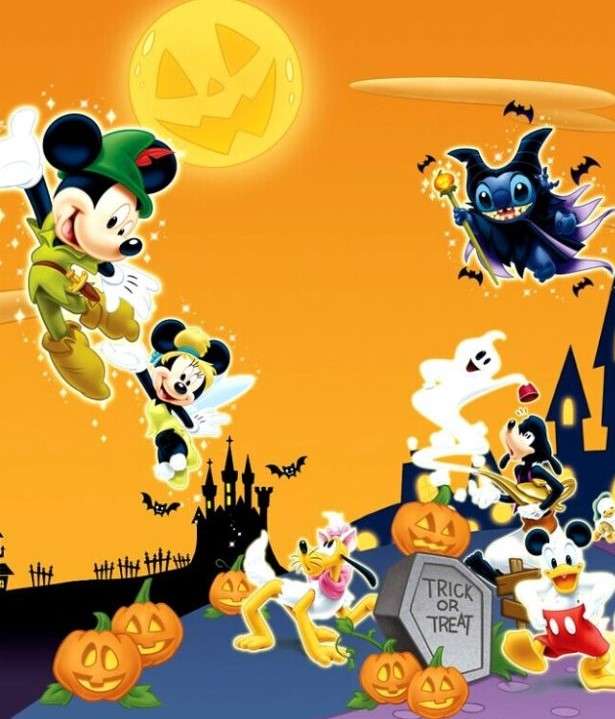 Mickey y Minnie Halloween rompecabezas en línea