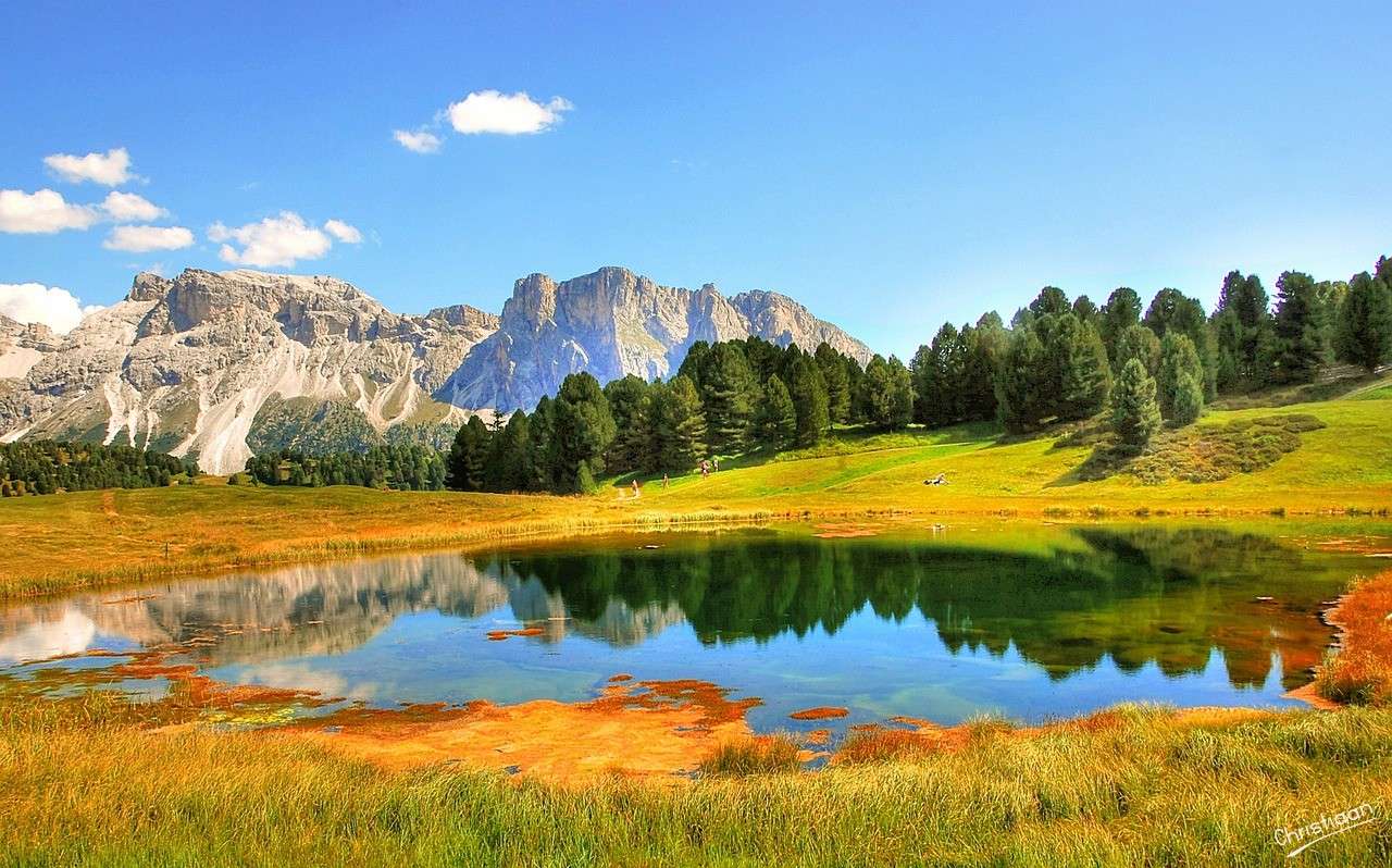 Dolomites, Val Gardena, Lac. puzzle en ligne