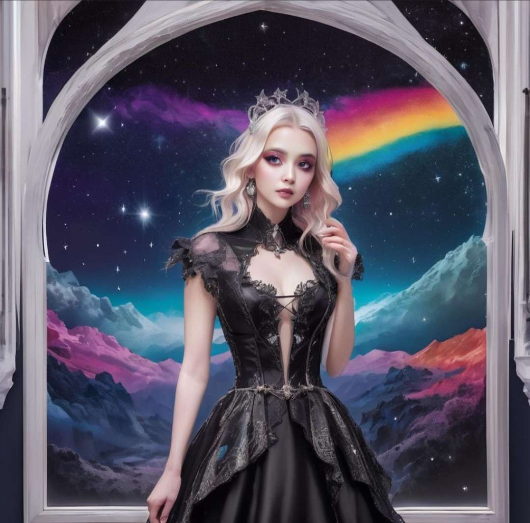 Princess in a black dress jigsaw puzzle online