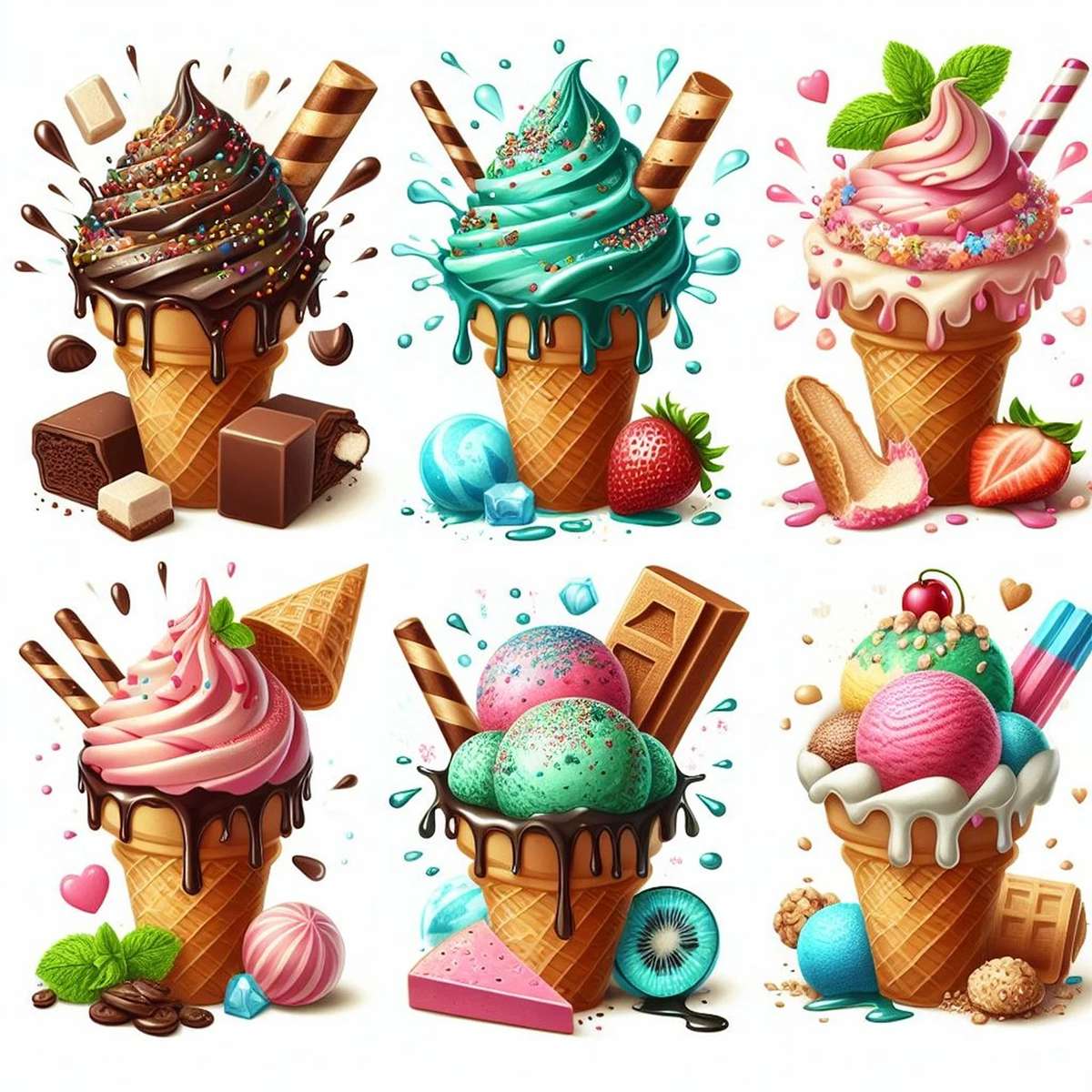 Glace, dessert, Glace puzzle en ligne