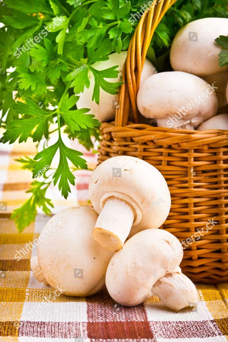 Panier plein de champignons puzzle en ligne