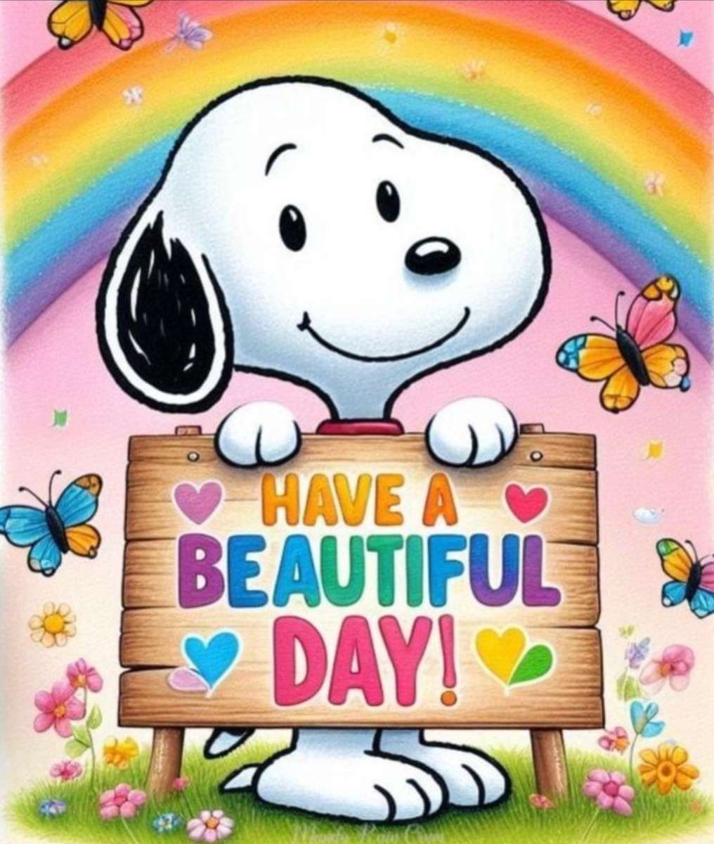 Il sorriso di Snoopy è come una bellissima alba. puzzle online