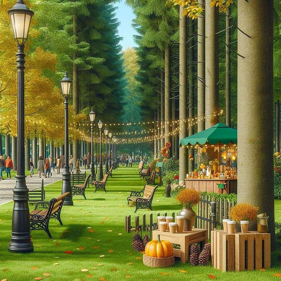 The beginning of autumn in the park online puzzle