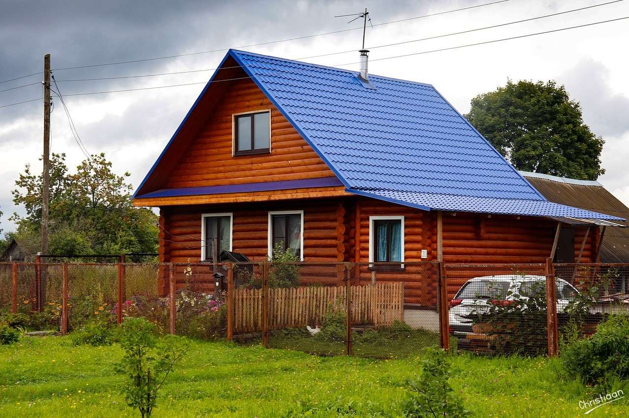 House, Nature, Blue, Cloudy. online puzzle