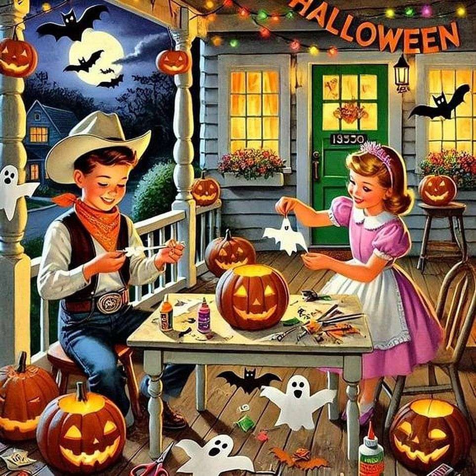 Halloween rétro puzzle en ligne