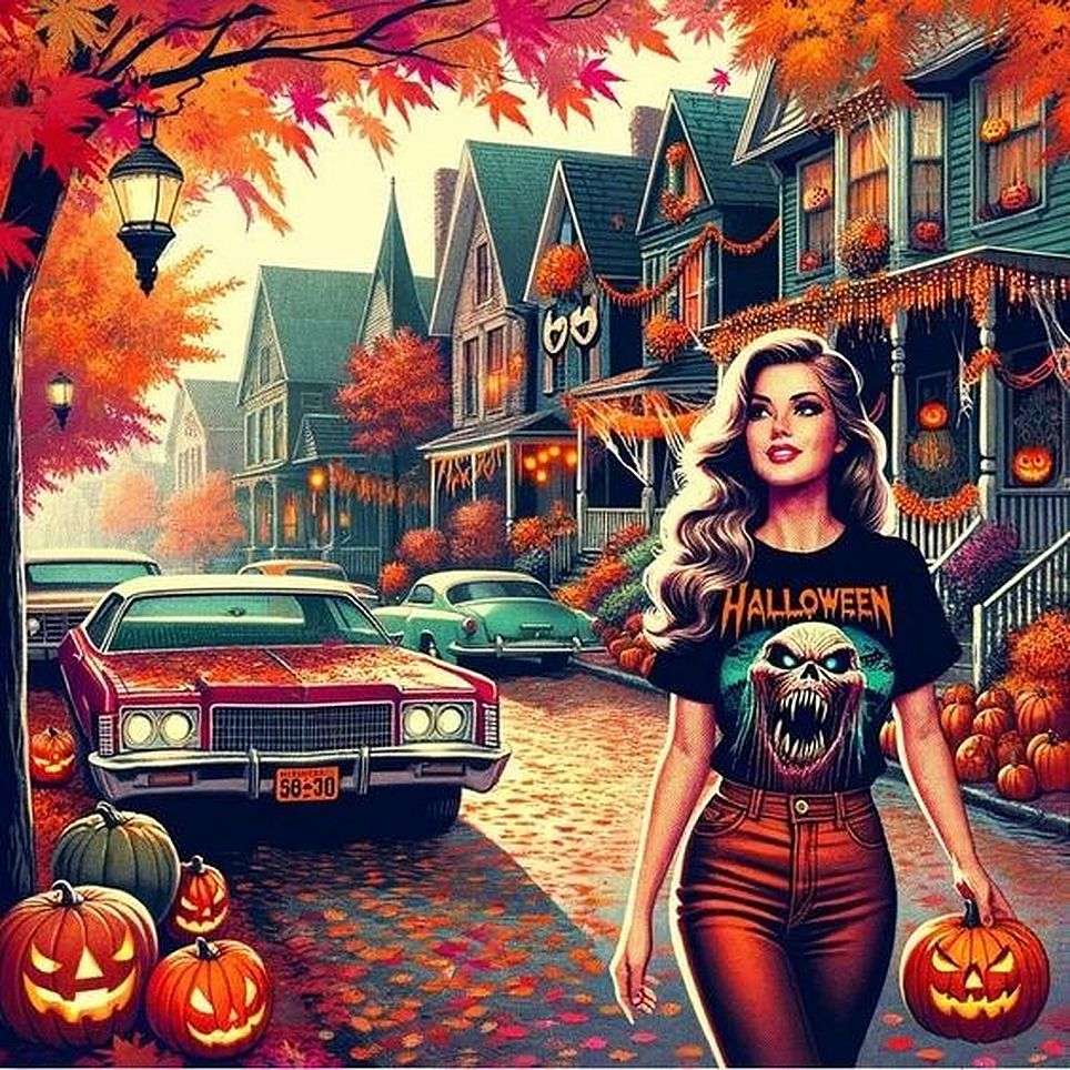 Lady on Trick or Treat jigsaw puzzle online