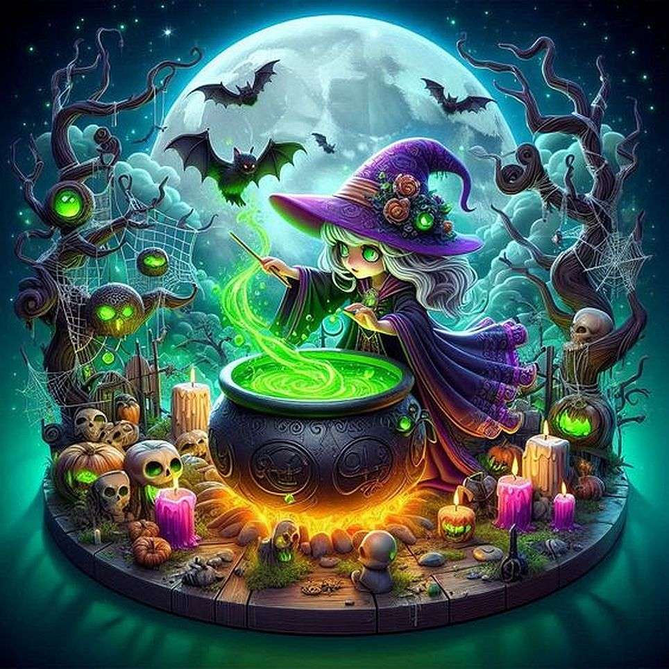 La potion magique Halloween puzzle en ligne