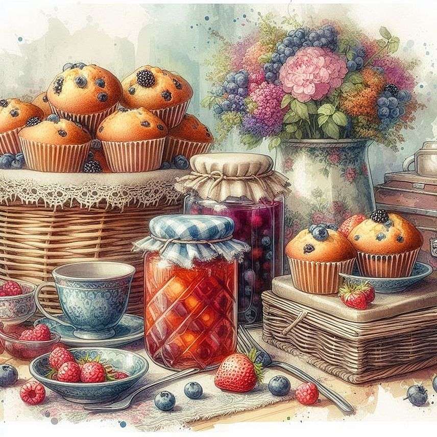 Muffins und Marmelade Online-Puzzle