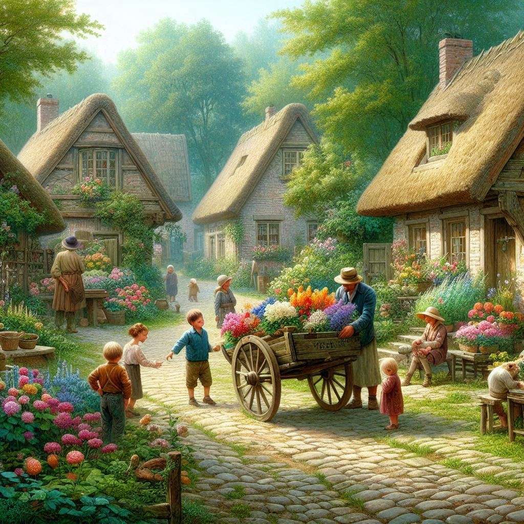 Idyllic village scene jigsaw puzzle online