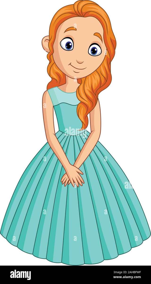 Cute little princess isolated on a white background online puzzle