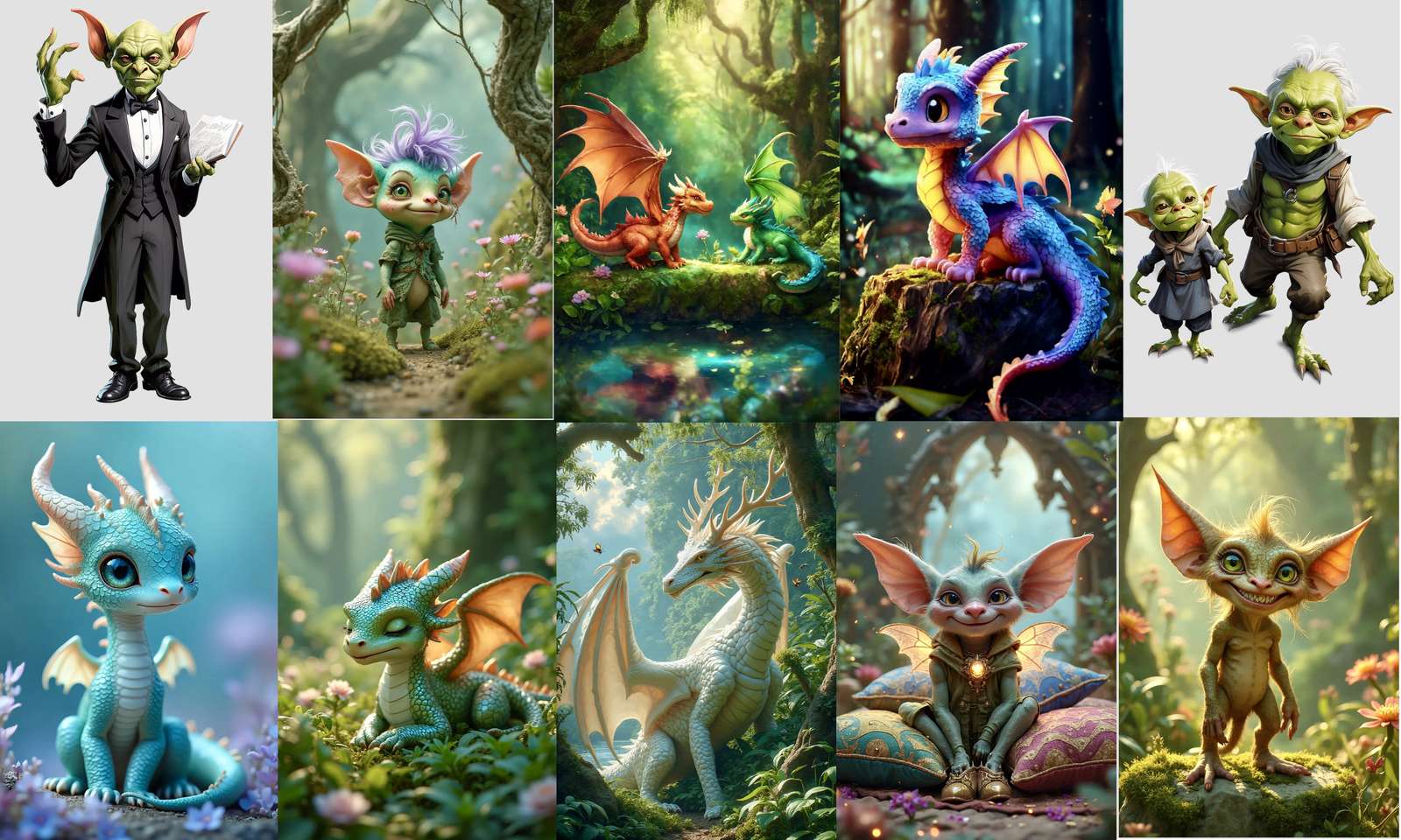 Dragons from a fairy tale - online puzzle