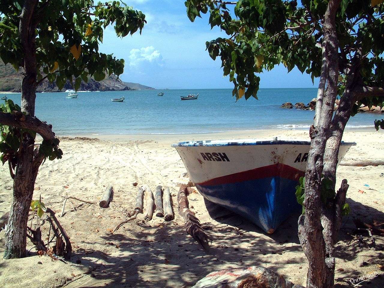 Венецуела, лодка, море. онлайн пъзел