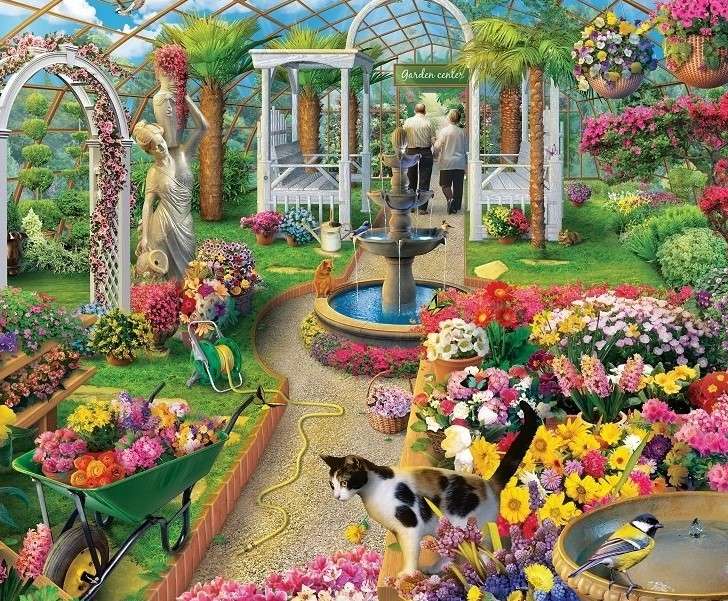 Garden orangery with flowers jigsaw puzzle online