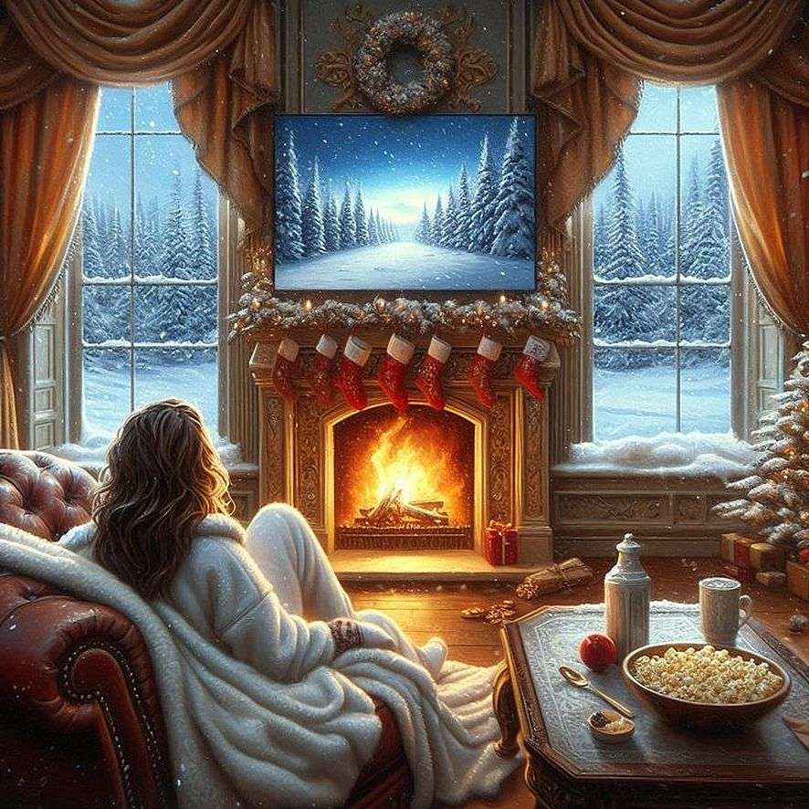 Winter movie night jigsaw puzzle online