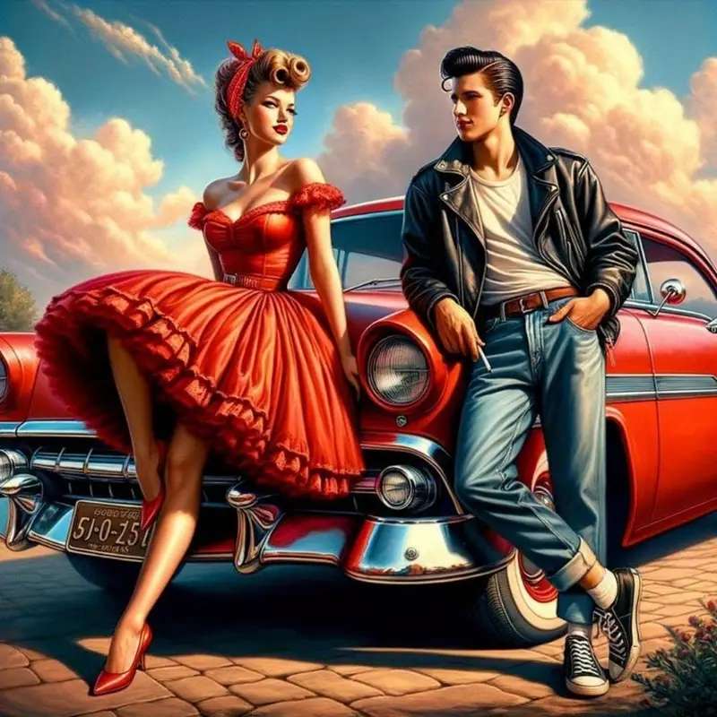 Pin-up-Girl - Vintage-Bild Puzzlespiel online