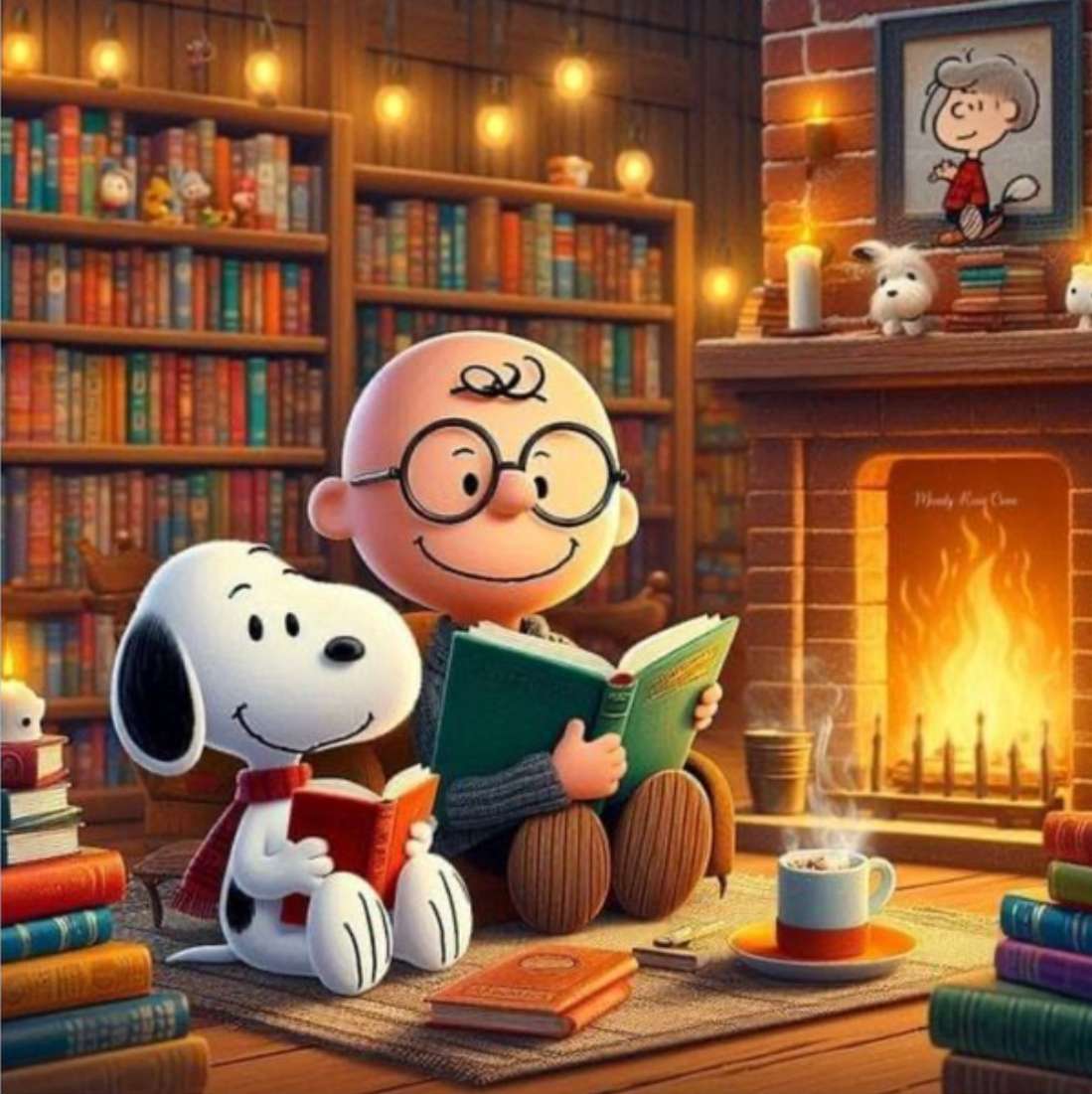 Snoopy și CB Citiți de un foc cald jigsaw puzzle online