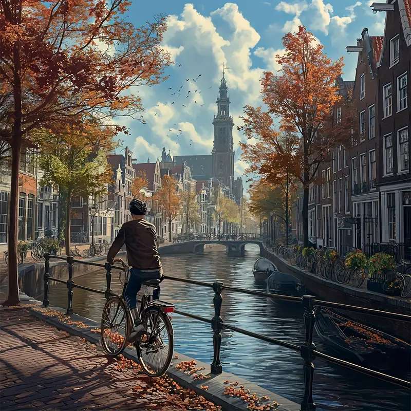 tur cu bicicleta prin Amsterdam jigsaw puzzle online