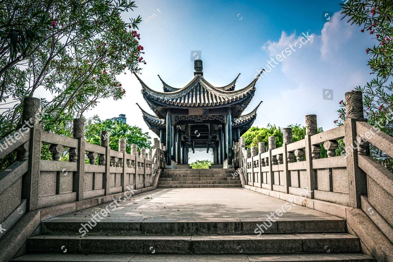 Oude brug in China Park online puzzel