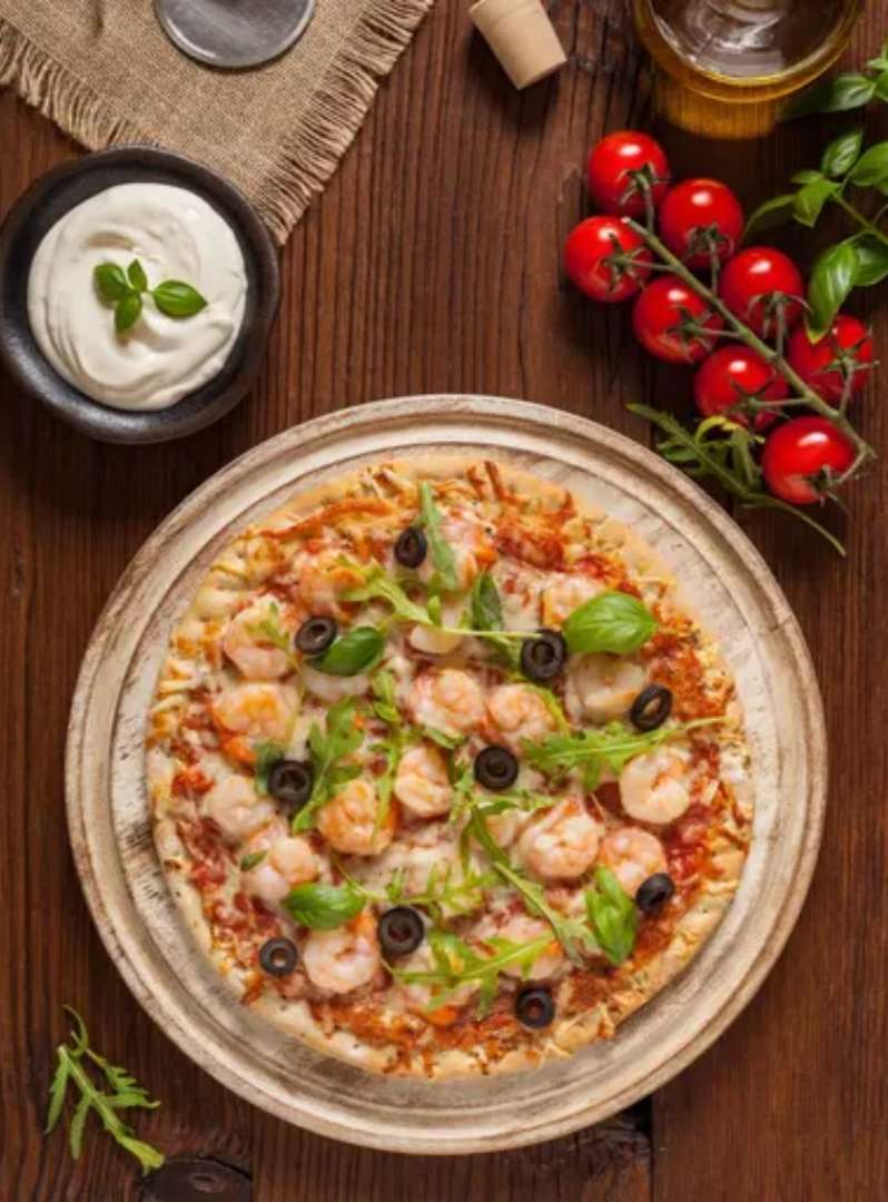 Pizza aux crevettes puzzle en ligne