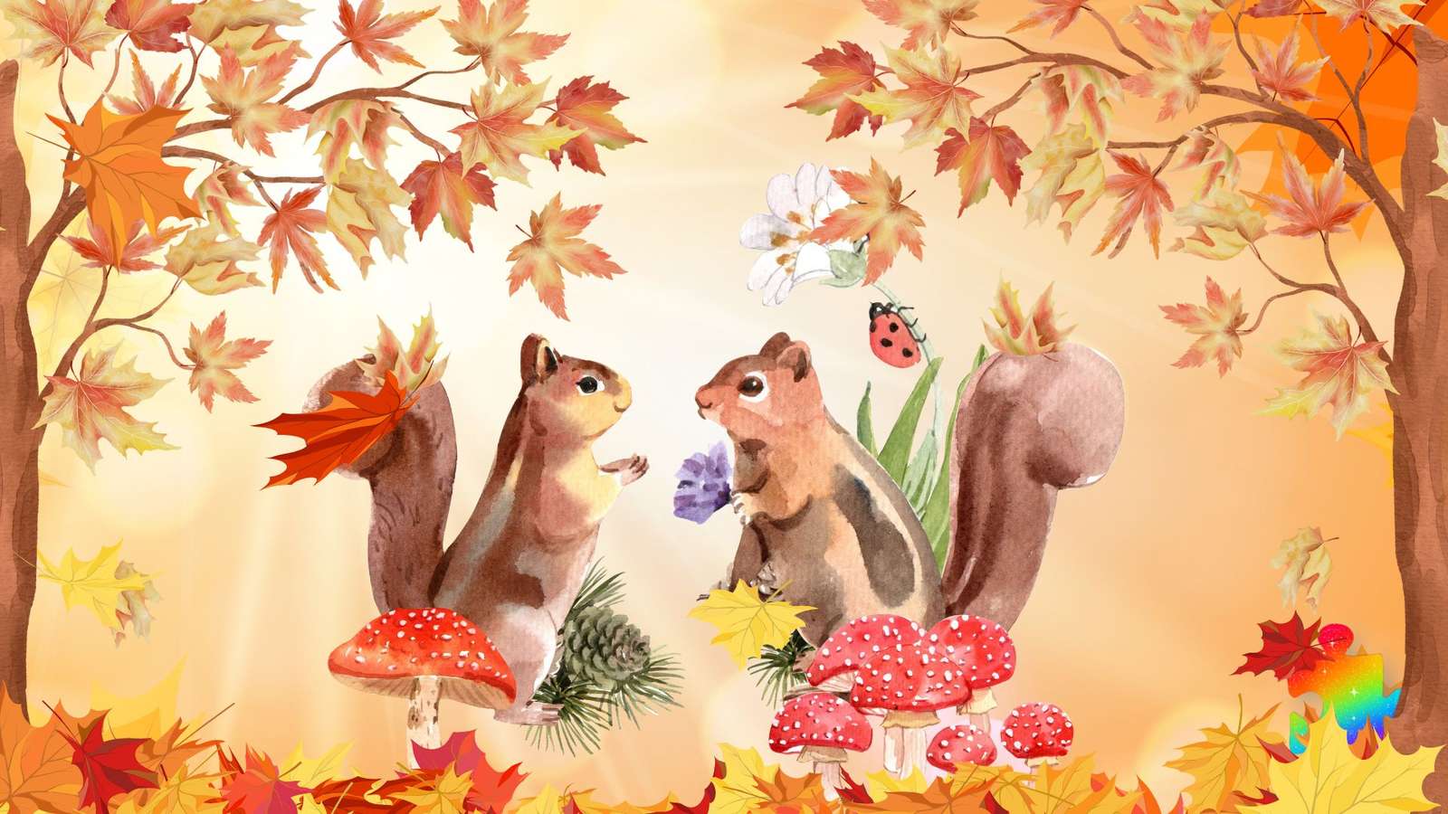 Herfst eekhoorns online puzzel