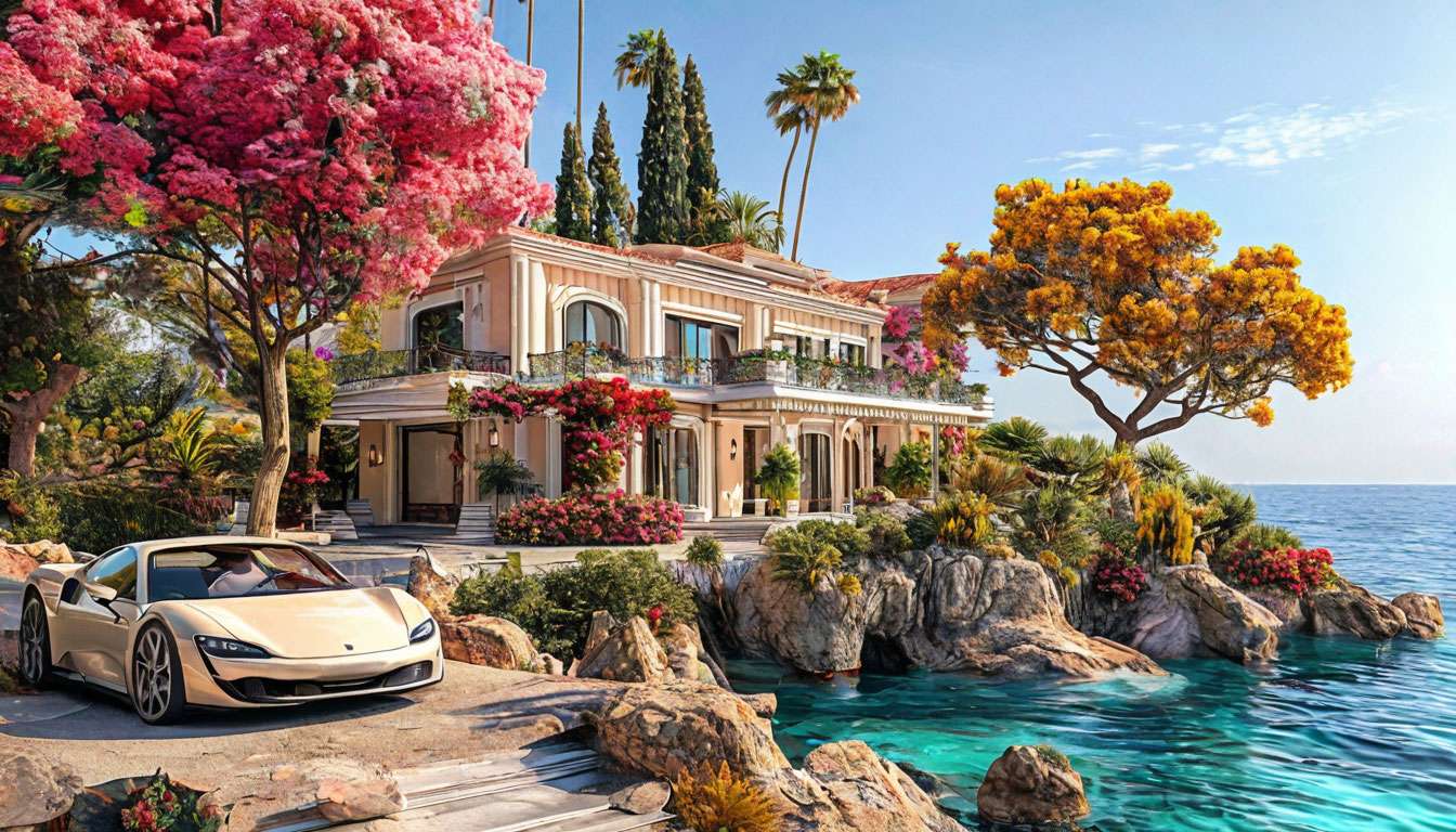 Villa bord de mer puzzle en ligne