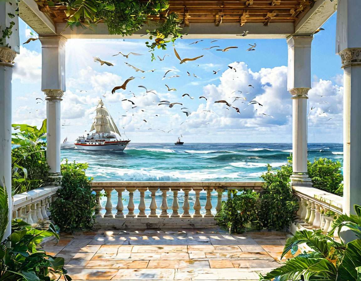 Oceano dalla veranda puzzle online