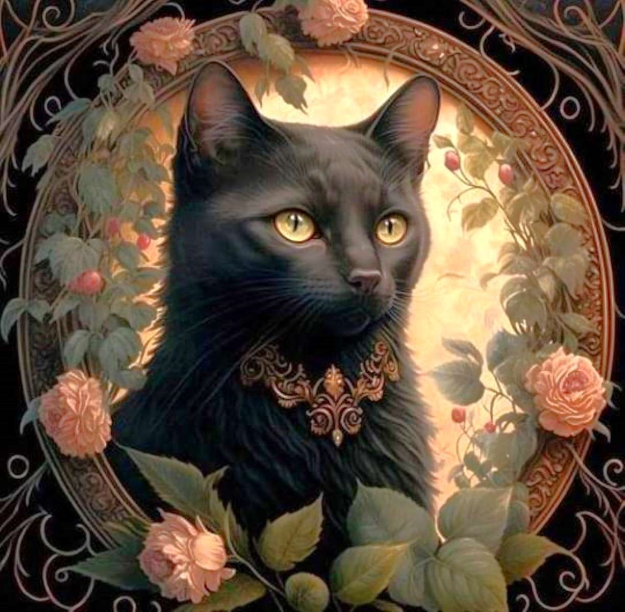 retrato de um lindo gato puzzle online