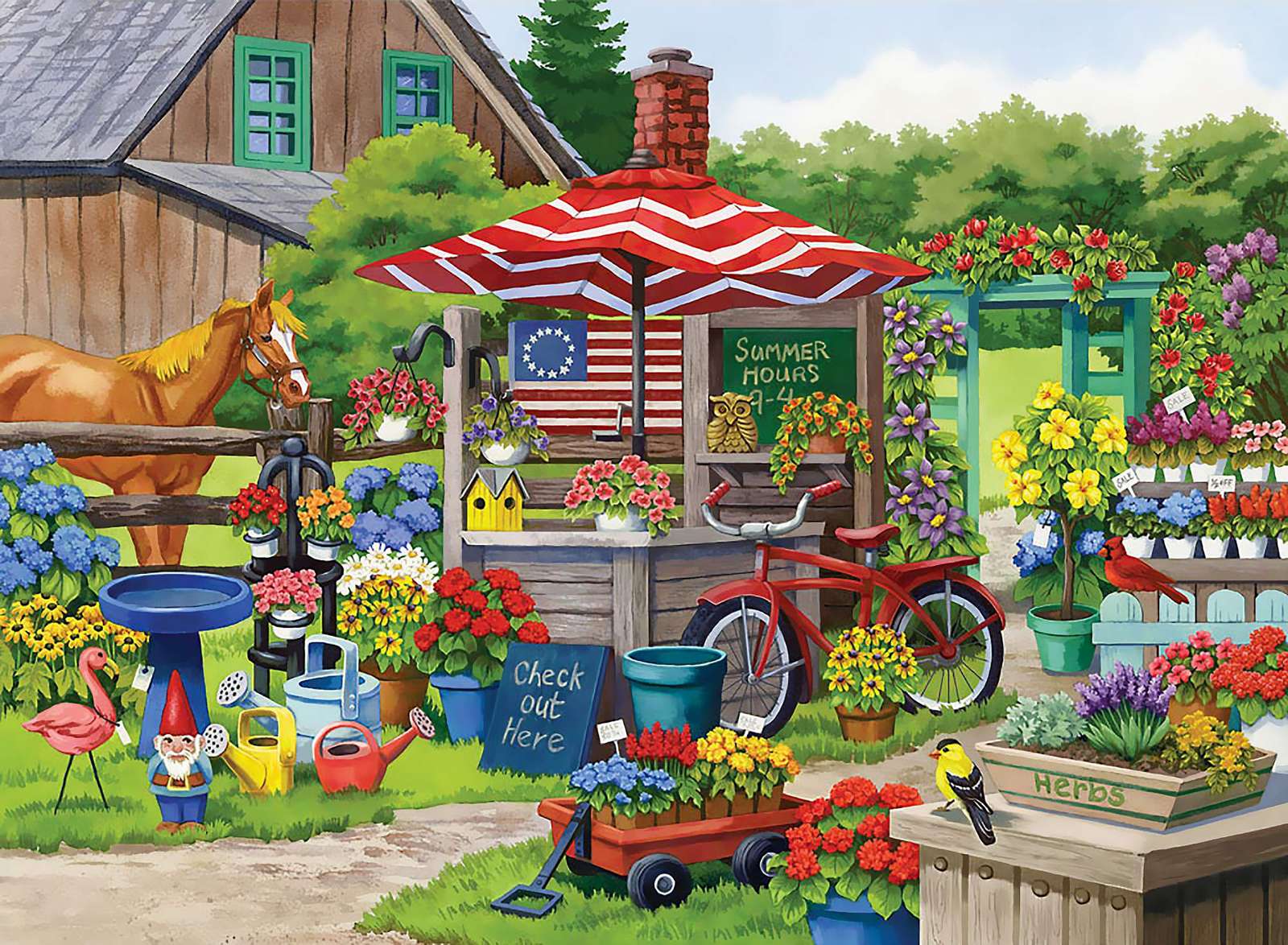 Ein Garten voller Blumen Online-Puzzle