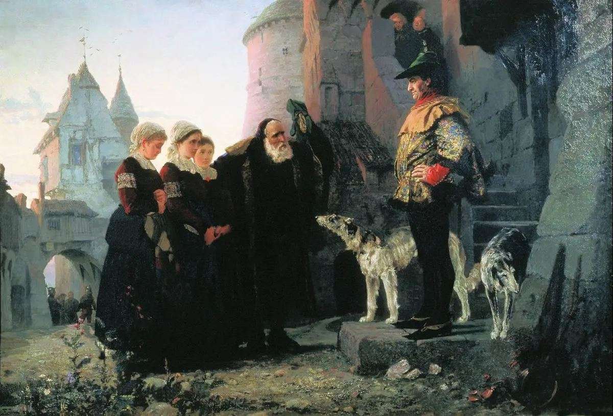 Le droit du Seigneur, Vaszilij Polenov, 1874 online puzzle