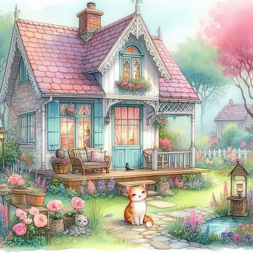 Gîte romantique puzzle en ligne