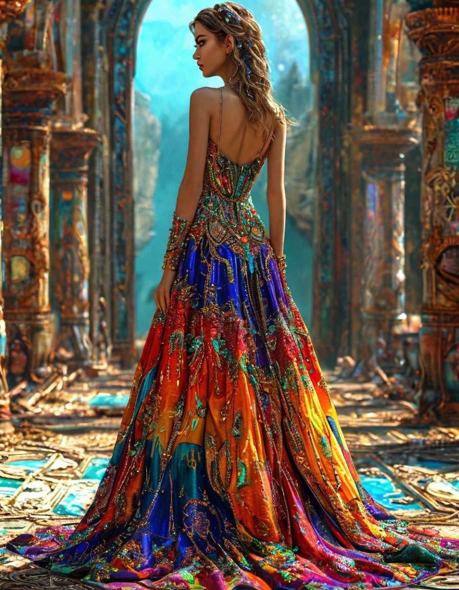 Woman in a dress online puzzle